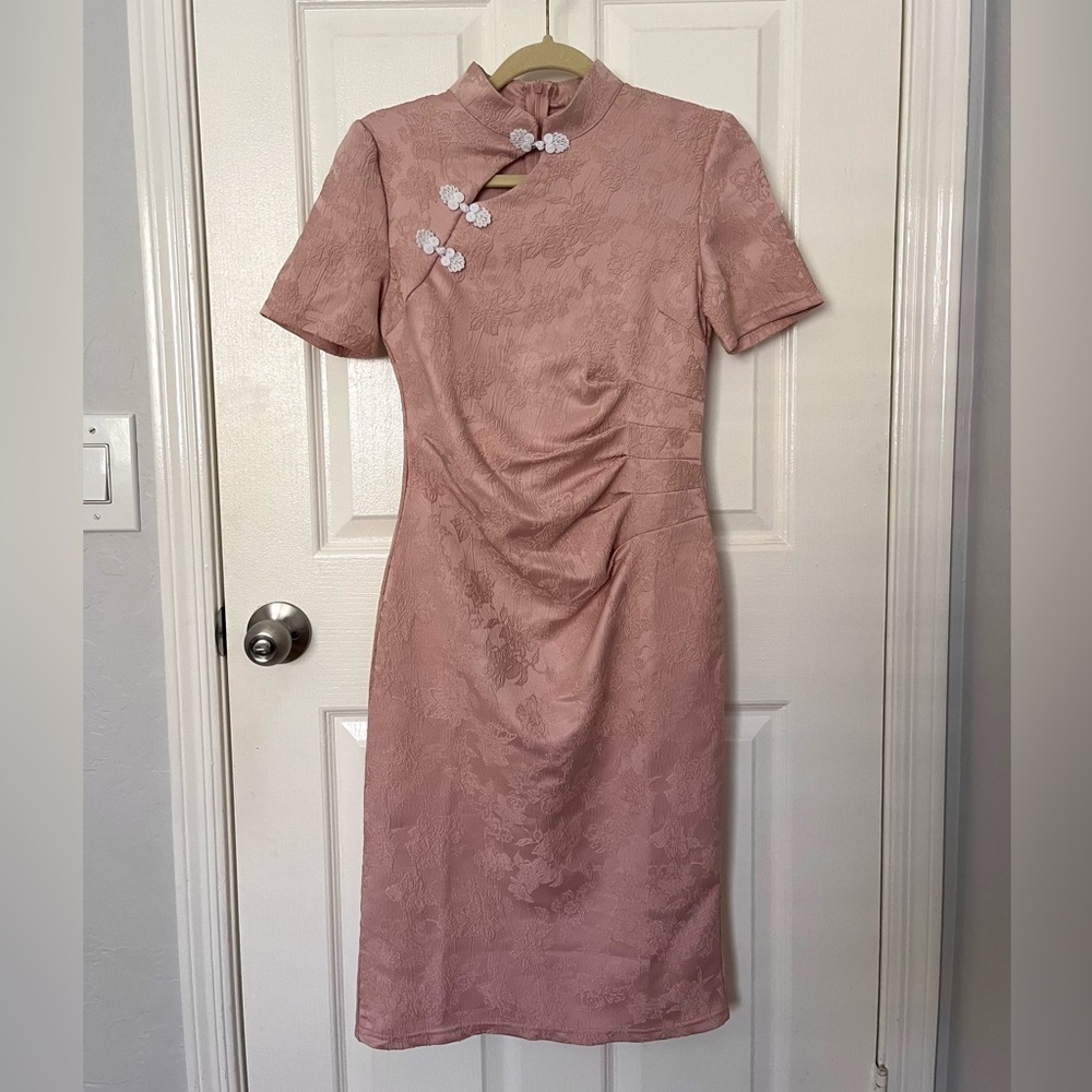 Pink Floral Qipao/Cheongsam Dress